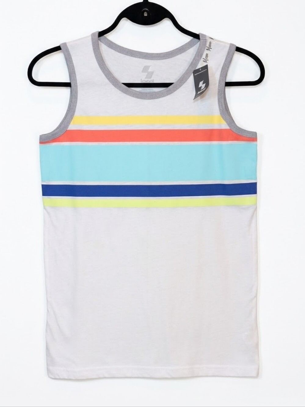NWT Childrens Place Sport Boys XL 14 Multicolour Striped Tank Top Sleeveless